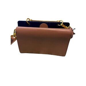 Charles & Keith Mauve Navy‎ Blue Leather Handbag